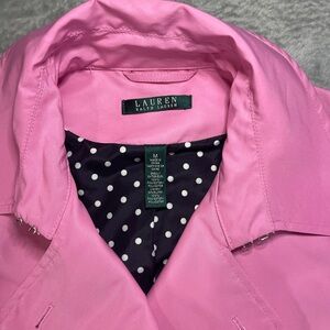 Lauren Ralph Lauren Vibrant Pink Trench Coat Size M